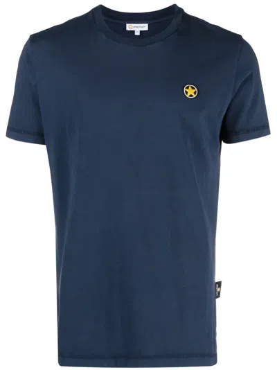 Star Point Logo-patch Cotton T-shirt In Blue