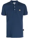 Star Point Logo-patch Polo Shirt In Blue