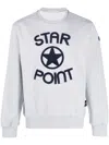 Star Point Logo-print Crew-neck Sweatshirt In White