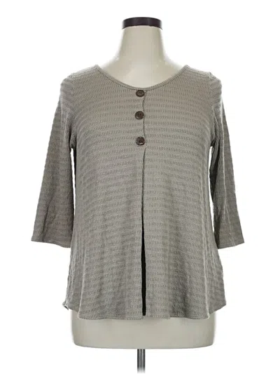 Pre-owned Star Vixen 3/4 Sleeve Top Gray Square Neckline Tops