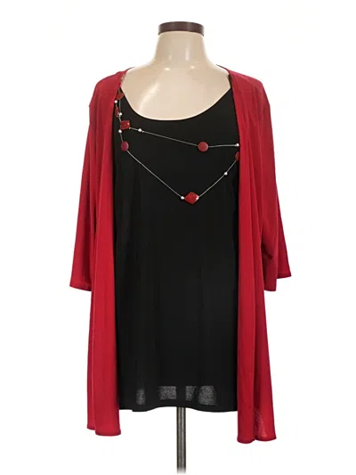 Pre-owned Star Vixen 3/4 Sleeve Top Red Scoop Neck Tops