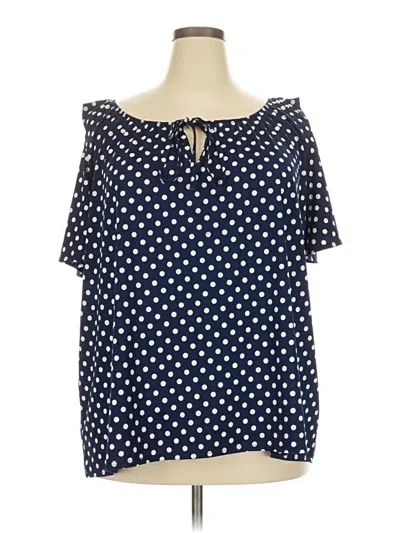 Pre-owned Star Vixen Short Sleeve Blouse In Blue