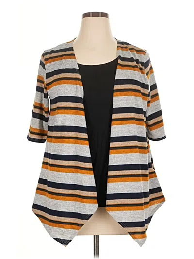 Pre-owned Star Vixen Short Sleeve Top Orange Plunge Neckline Tops