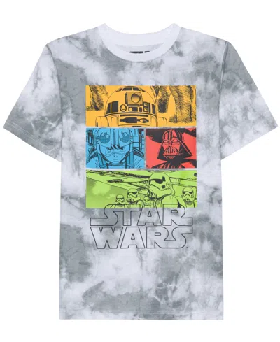 Star Wars Kids' Big Boys Short Sleeve Graphic T-shirt In Gray Washed