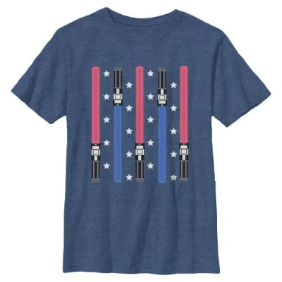 Star Wars Kids' Boy's  Festive Lightsabers Graphic T-shirt In Blue