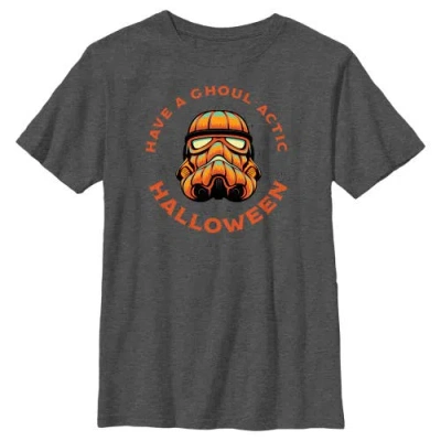 Star Wars Kids' Boy's  Halloween Stormtrooper Have A Ghoul-actic Halloween  Graphic T-shirt In Gray