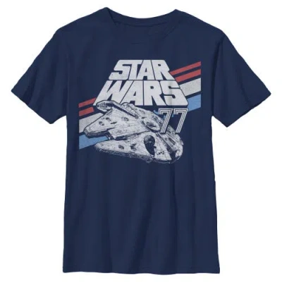 Star Wars Kids' Boy's  Monochrome 77 Logo Graphic T-shirt In Blue
