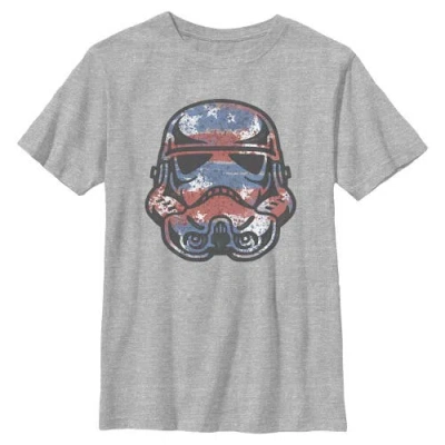 Star Wars Kids' Boy's  Patriotic Stormtrooper Graphic T-shirt In Gray