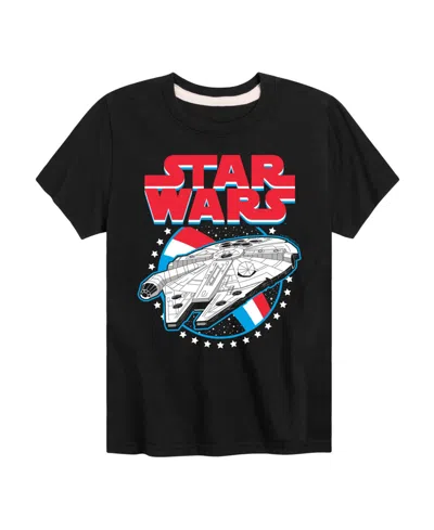 Star Wars Kids' Boys' 8-20 Millennium Falcon Americana Short-sleeve Graphic T-shirt In Black