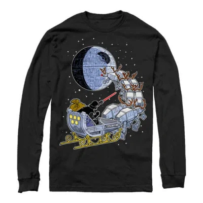 Star Wars Christmas Darth Vader Santa's Sleigh Long Sleeve Shirt In Black