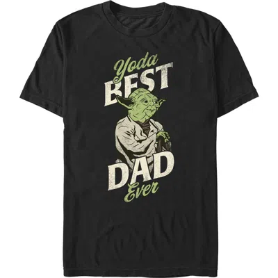 Star Wars Distressed Yoda Best Dad Ever  Graphic T-shirt In Black