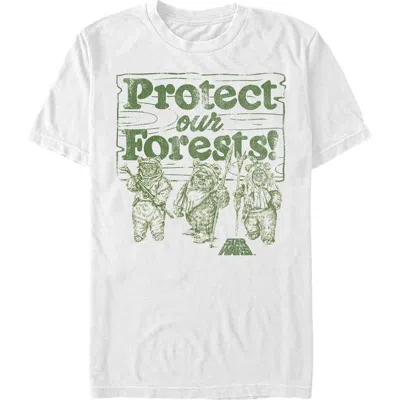 Star Wars Ewok Protect Our Forests  Graphic T-shirt In White