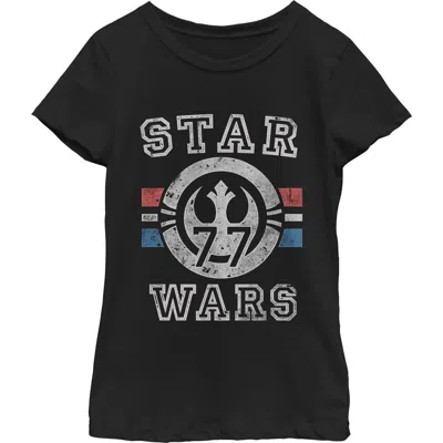Star Wars Kids' Girl's  Rebel Alliance 77 Graphic T-shirt In Black