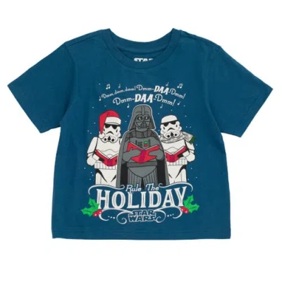 Star Wars Kids'  Holiday T-shirt In Blue