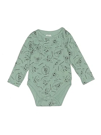 Pre-owned Star Wars Kids' Long Sleeve Onesie In Green