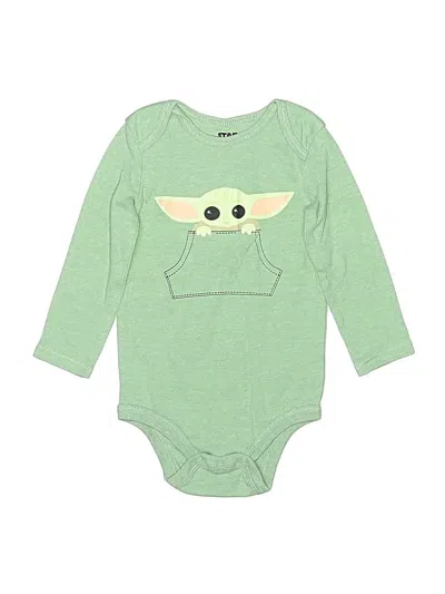 Pre-owned Star Wars Kids' Long Sleeve Onesie In Green
