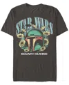 Star Wars Men's Boba Floral Short Sleeve T-shirt In Charcoal