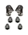 Star Wars Men's Darth Vader Crystal Helmet Cufflinks And Stud Set, 6 Piece Set In Black