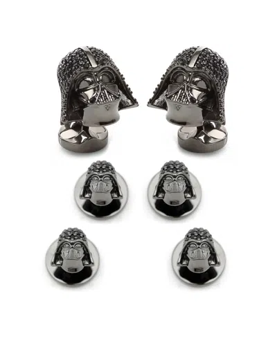 Star Wars Men's Darth Vader Crystal Helmet Cufflinks And Stud Set, 6 Piece Set In Black