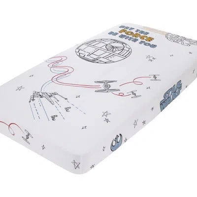 Star Wars Nojo  May The Force Be With You - Piece Standard Crib Fitted Sheet In White