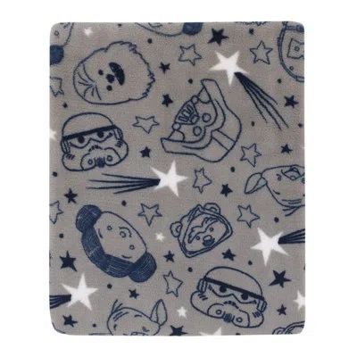 Star Wars Nojo  Welcome To The Galaxy Navy, Toddler Blanket In Gray