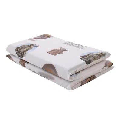 Star Wars Nojo The Mandalorian The Child Fitted Sheet In White;green;tan