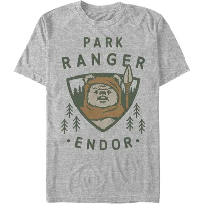 Star Wars Park Ranger Endor Ewok Badge  Graphic T-shirt In Gray