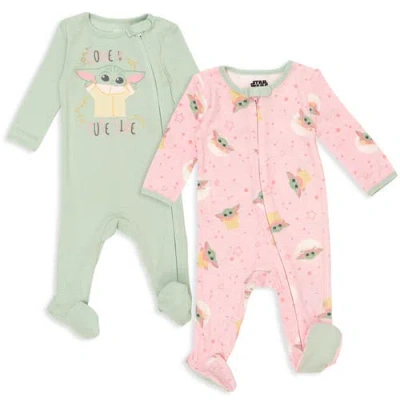 Star Wars Kids'  Ribbed Knit Zip Front Footed Coveralls With Mitten Cuffs In Multi