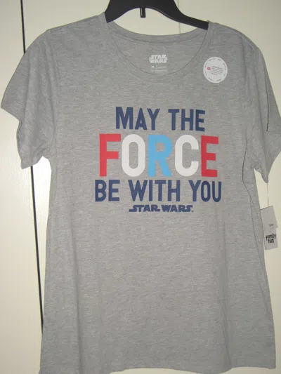 Pre-owned Star Wars Shirt - May The Force Be With You - Choose Choice Medium Or Large -new In Gray