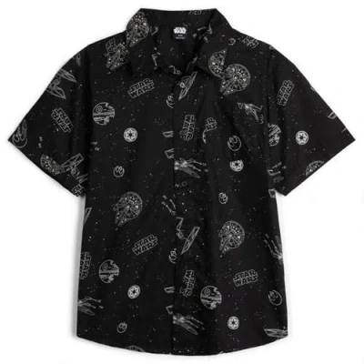 Star Wars Kids'  Short Sleeve Button-down Shirt In Black