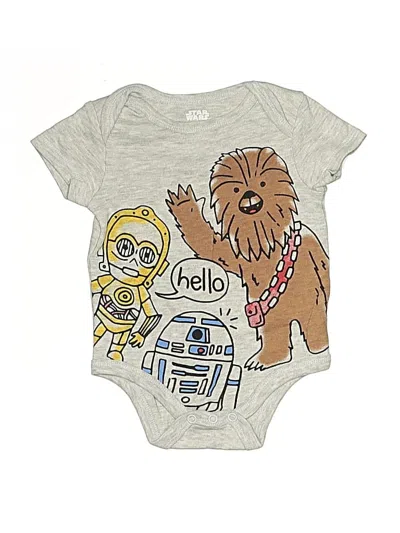 Pre-owned Star Wars Babies' Short Sleeve Onesie In Gray