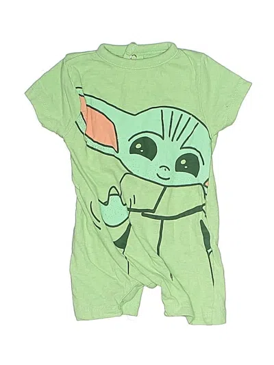 Pre-owned Star Wars Babies' Short Sleeve Onesie In Green