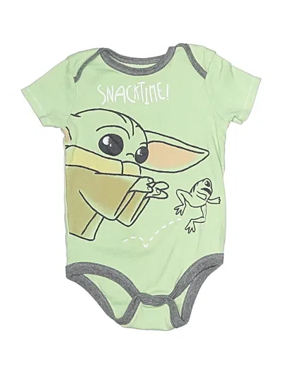 Pre-owned Star Wars Kids' Short Sleeve Onesie In Green