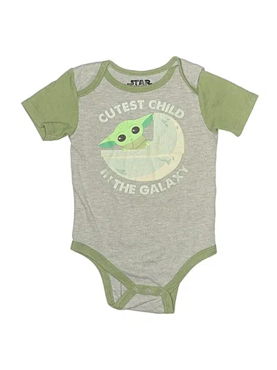 Pre-owned Star Wars Kids' Short Sleeve Onesie In Green
