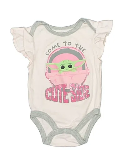 Pre-owned Star Wars Babies' Short Sleeve Onesie In White
