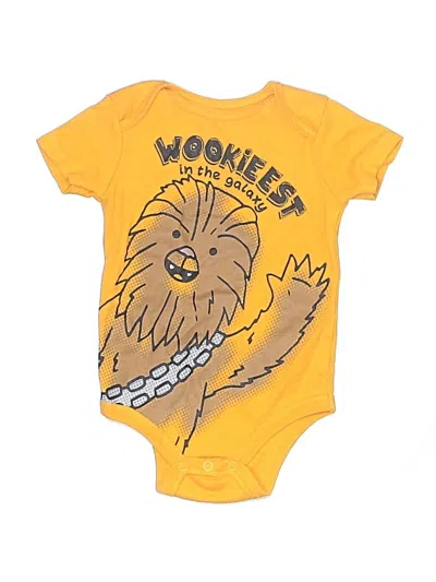 Pre-owned Star Wars Babies' Short Sleeve Onesie In Yellow