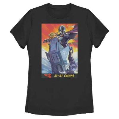 Star Wars: The Mandalorian And Grogu Star Wars The Mandalorian And Grogu At Rt Escape Comic Art  Graphic T-shirt In Black