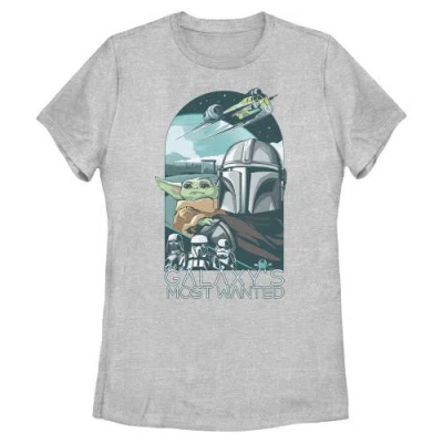 Star Wars: The Mandalorian And Grogu Star Wars The Mandalorian And Grogu Galaxy's Most Wanted Comic Art  Graphic T-shirt In Gray