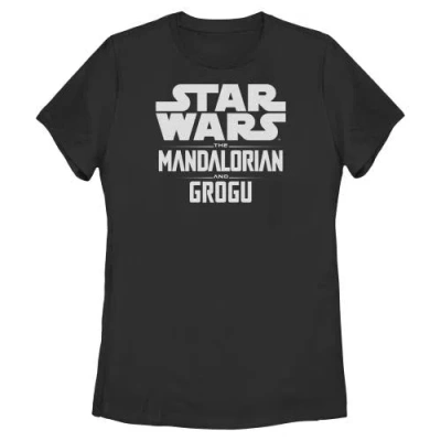 Star Wars: The Mandalorian And Grogu Star Wars The Mandalorian And Grogu Official Bold Logo  Graphic T-shirt In Blue