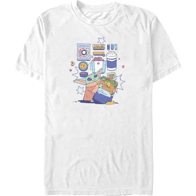 Star Wars: The Mandalorian And Grogu Star Wars The Mandalorian And Grogu The Child Enjoy Your Meal  Graphic T-shirt In White