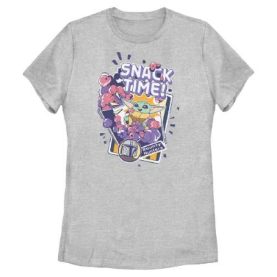 Star Wars: The Mandalorian And Grogu Star Wars The Mandalorian And Grogu The Child Happy Snack Time  Graphic T-shirt In Gray