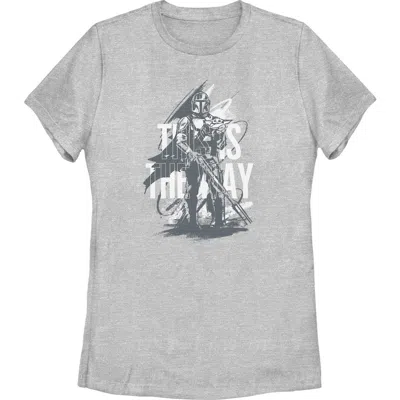 Star Wars: The Mandalorian And Grogu Star Wars The Mandalorian And Grogu This Is The Way Painting  Graphic T-shirt In Gray