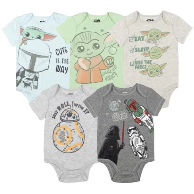 Star Wars Babies'  The Mandalorian Grogu 5-pack Short Sleeve Bodysuits In Multi