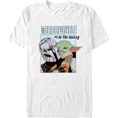 Star Wars: The Mandalorian Star Wars The Mandalorian The Dadalorian Number One Galaxy  Graphic T-shirt In White