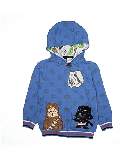 Pre-owned Star Wars Kids' Zip Up Hoodie In Blue