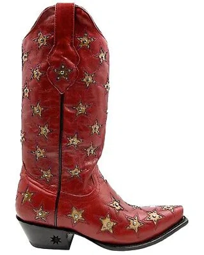 Pre-owned Star Women's Marfa Western Boot - Snip Toe - Wbsn001 In Red
