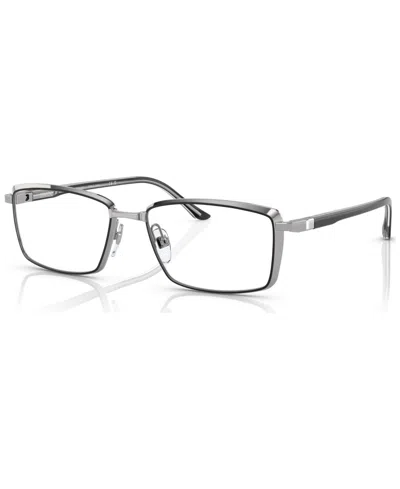 Starck Eyes Men's Rectangle Eyeglasses, Sh2071t56-o In Silver-tone,black