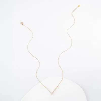 Starfish Project Brilliance V-bar Chevron Zircon Necklace In Gold