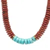 Starfish Project Men's Blue / Red Nomadic Turquoise & Red Jasper Rope Beaded Necklace In Brown