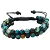 Starfish Project Men's Green / Blue / Black Helix Agate Earthstone Green Rope Beaded Bracelet In Multi